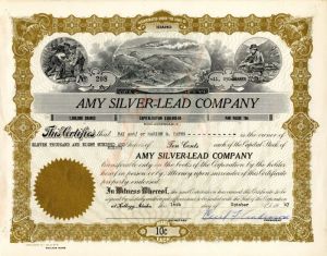 Amy Silver-Lead Co. - Stock Certificate