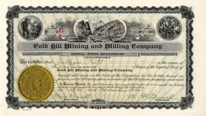 Gold Hill Mining and Milling Co. - Stock Certificate