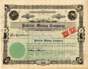 Patricia Mining Co. - Stock Certificate