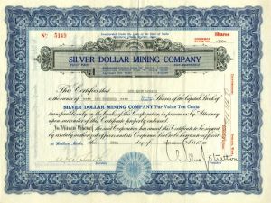 Silver Dollar Mining Co. - Stock Certificate