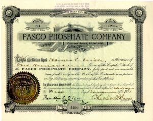 Pasco Phosphate Co. - Stock Certificate