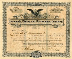 Guatemala Mining and Development Co. - Stock Certificate