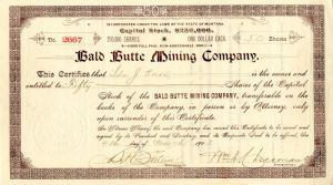 Bald Butte Mining Co. - Stock Certificate