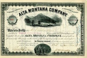 Alta Montana Co. - Stock Certificate