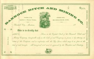 Bannock Ditch and Mining Co. - Stock Certificate