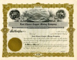 Last Chance Copper Mining Co. - Stock Certificate