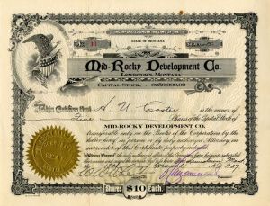 Mid=Rocky Development Co. - Stock Certificate