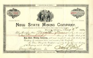 New State Mining Co. - Stock Certificate