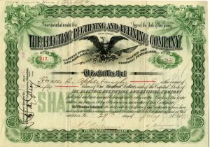 Electric Rectifying and Refining Co. - Stock Certificate