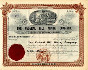 Federal Hill Mining Co. - Stock Certificate