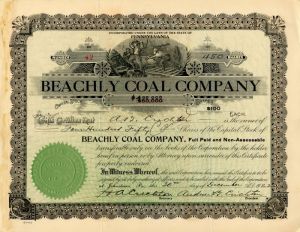 Beachly Coal Co. - Stock Certificate