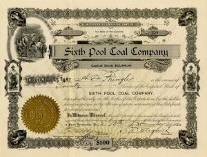 Sixth Pool Coal Co. - Stock Certificate
