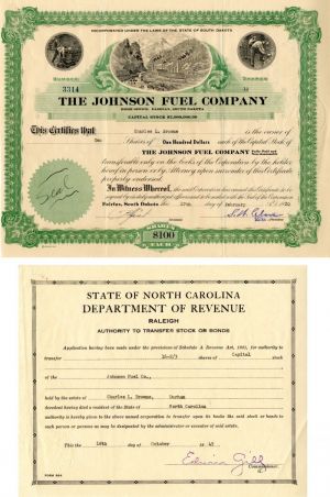 Johnson Fuel Co. - Stock Certificate