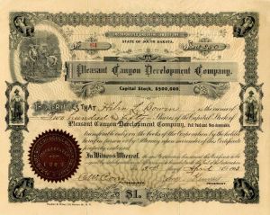 Pleasant Canyon Development Co. - Stock Certificate