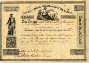 Amherst Copper Mining and Smelting Co. - Stock Certificate