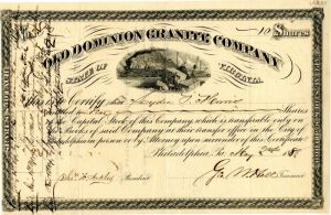 Old Dominion Granite Co. - Stock Certificate