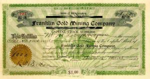 Franklin Gold Mining Co. - Stock Certificate