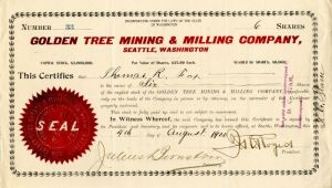 Golden Tree Mining and Milling Co. - Stock Certificate