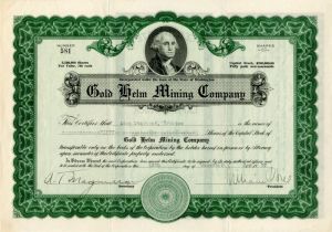 Gold Helm Mining Co. - Stock Certificate