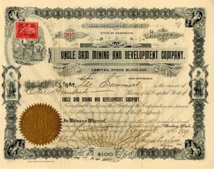 Uncle Sam Mining and Development Co. - Stock Certificate
