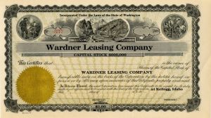 Wardner Leasing Co. - Stock Certificate