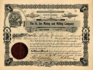 St. Joe Mining and Milling Co. - Stock Certificate