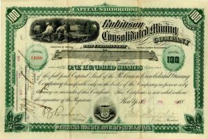Robinson Consolidated Mining Co. - Stock Certificate