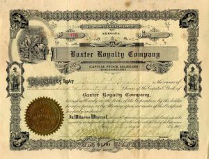 Baxter Royalty Co. - Stock Certificate