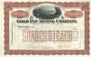 Gold Pan Mining Co. - Mining Stock Certificate
