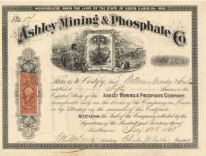 Ashley Mining and Phosphate Co. - Stock Certificate