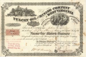 Vulcan Oil and Mining Co. of West Virginia - Stock Certificate