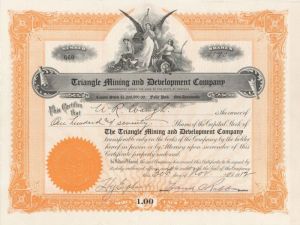 Triangle Mining and Development Co. - Stock Certificate