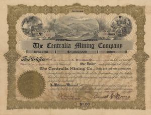 Centralia Mining Co. - Stock Certificate