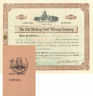 Old Hickory Gold Mining Co. - Stock Certificate