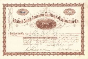 British North American Trading and Exploration Co. - Stock Certificate
