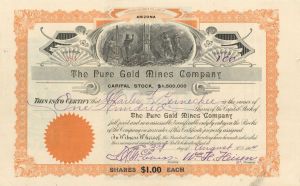 Pure Gold Mines Co. - Stock Certificate