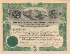 Silver Mountain Mining Co. - Stock Certificate