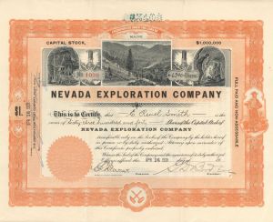 Nevada Exploration Co. - Stock Certificate