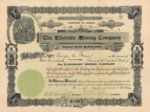 Eldorado Mining Co. - Stock Certificate