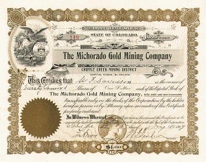 Michorado Gold Mining Co. - Stock Certificate