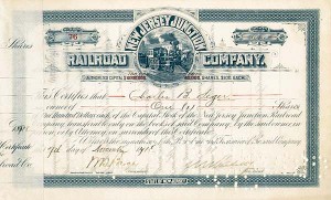 William K. Vanderbilt, Jr. - New Jersey Junction Railroad - Stock Certificate