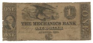 The Mechanics Bank $1 - Obsolete Notes