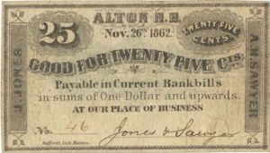 Alton N.H. 25 cents - Obsolete Notes