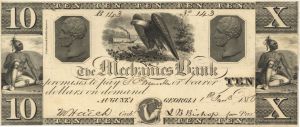 Mechanics Bank $10 - Obsolete Currency