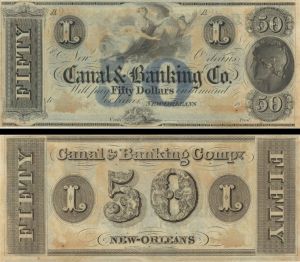 Canal and Banking Co. $50 - Obsolete Notes
