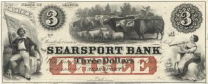 Searsport Bank $3 - Obsolete Notes