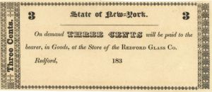 State of New York 3 cents - Obsolete Notes