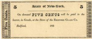 State of New York 5 cents - Obsolete Notes