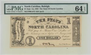 State of North Carolina $1 - Obsolete Notes