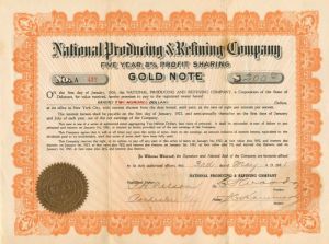 National Producing and Refining Co. - $200 - Bond